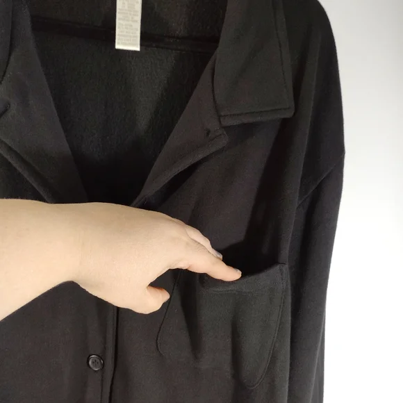 2X Jones New York Cozy Soft Jacket Long Coat Charcoal Gray Pockets Button Down - Picture 4 of 14